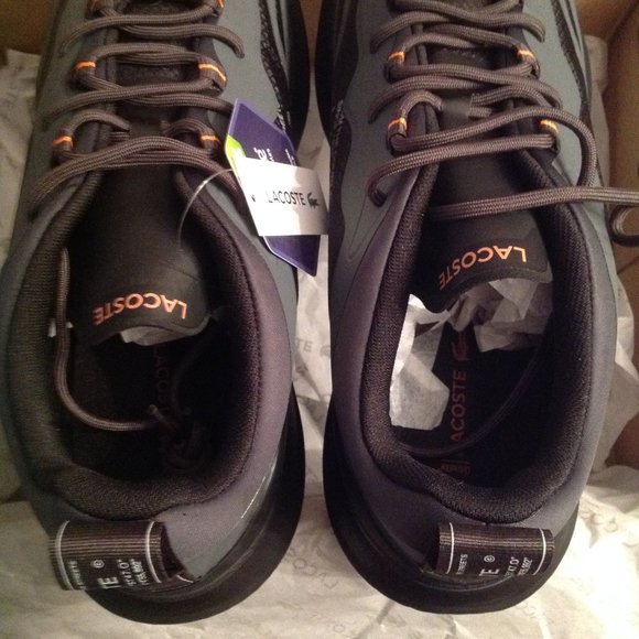 Lacoste Men's Active Black & Gray Textile Sneakers - 11.5 - New in Box - Picture 7 of 10